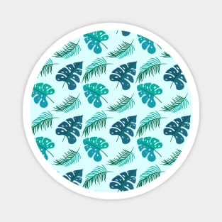 Island Botanical Blue Green Leaves Magnet